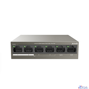 TENDA TEF1106P-4-63W Коммутатор настольный 6-Ports 10/100 Base-TX 4-Ports PoE(PoE бюджет 63W)