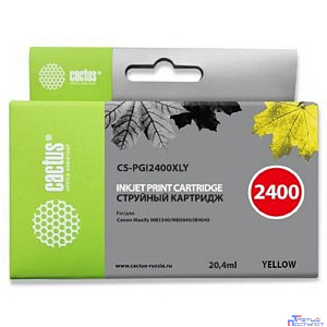 CACTUS PGI-2400XL Y Картридж струйный для Canon MB2050/MB2350/MB2040/MB2340, желтый (20.4мл)