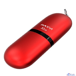 Maxvi USB Drive 32GB SF red, монолит с колпачком, soft touch, USB 2.0