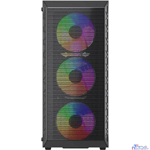 Powercase Корпус Mistral S4B, Tempered Glass, 4x 120mm FRGB Fans, чёрный, ATX  (CMSB-L4)