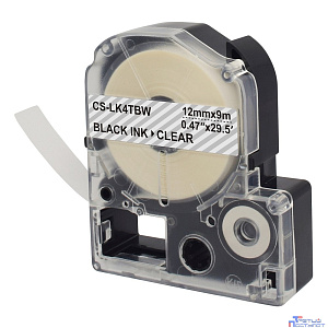 Картридж ленточный Cactus CS-LK4TBW черный для Epson LW300/LW400/LW700/LW600P/LW1000P