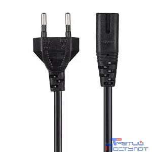 Кабель для аудио-видео техники IEC-320-C7, 2-pin 1,8m ,черный, iOpen<ACE023-1.8M>