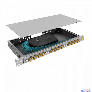 NTSS Кросс 19" NTSS PREMIUM, предсобранный 1U, 12 портов ST/UPC, 50/125 мкм ОМ3, (сплайс, пигтейлы, кдзс, планки, адаптеры) NTSS-RFOB-PM-1U-12-ST/U-503-SP1.5G2A