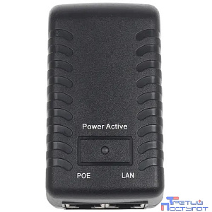 ORIENT SAP-48POE 1A, PoE инжектор питания 48W, AC 100-240V/ DC 48V, 1.0A, вход: RJ45 LAN 10/100, выход: RJ45 PoE тип B (4/5+,7/8-), совместим с оборудованием PoE IEEE 802.3af, (30428)