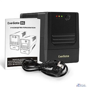 Exegate EX299486RUS ИБП ExeGate Power NB-850.LED.AVR.4C13 (850VA/510W, LED, AVR, 4*C13, батарея 12V 9Ah, Black)