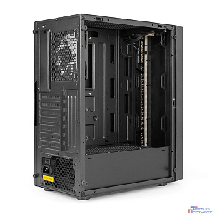 Exegate EX300155RUS Корпус Miditower ExeGate EVO-9211-700NPX (ATX, БП 700NPX с вент. 12см, с окном, 2*USB+1*USB3.0, HD аудио, черный, 1 вент. с RGB подсветкой)