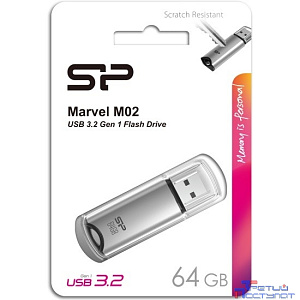 Silicon Power USB Drive 64GB Marvel M02, USB 3.0, Серебро (SP064GBUF3M02V1S)