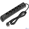 Kranz (13-4702) Фильтр сетевой 5 гнезд, 3м, 3х1,5мм?, с автовыкл, 2 USB, черный