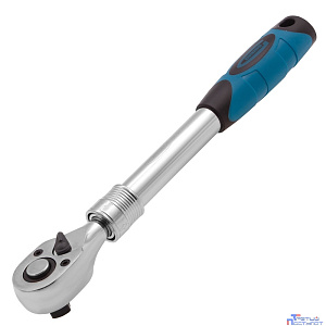 GROSS Ключ телескопический трещоточный 1/2", 305-445 мм, CrV, хромир., 2-х комп. рукоятка [14070]