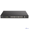 D-Link DGS-1100-26MPPV2/A3A Настраиваемый L2 коммутатор с 24 портами 10/100/1000Base-T и 2 комбо-портами 1000Base-T/SFP (порты 1-24 PoE 802.3af/at, порты 21-24 PoE 802.3bt, PoE-бюджет 525 Вт)