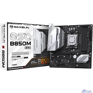 MAXSUN MS-Terminator B850M WIFI (Socket AM5, mATX, 4*DDR5(192Gb), DP/HDMI,  4*SATA3, 2*M.2,  1*PCIEx16/1*PCIEx4/1*PCIEx1, 4*USB2.0, 4*USB 3.0, 1*Type-C, LAN 1*2,5G, Bluetooth,  Wi-Fi 802.11ax, RTL)