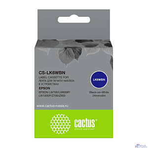 Картридж ленточный Cactus CS-LK6WBN черный для Epson LW700/LW600P/LW1000P/Z700/Z900