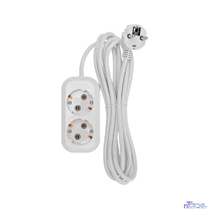PROconnect (13-4203) Удлинитель 2 гнезда, 3м, 3х0,75мм?, с/з, белый