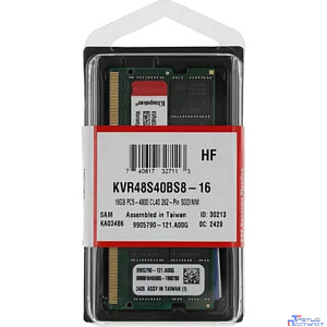 Kingston 16GB 4800MT/s DDR5 Non-ECC CL40 SODIMM 1Rx8 KVR48S40BS8-16