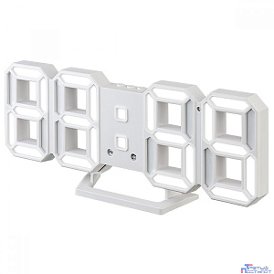 Perfeo LED часы-будильник "LUMINOUS 2", белый корпус / белая подсветка (PF-6111) [PF_B4921]