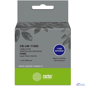 Этикетки Cactus CS-LW-11353 сег.:25x13мм черный белый 1000шт/рул Dymo Label Writer 450/4XL