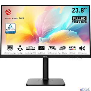 MSI Modern 23.8" MD2412P Modern черный {IPS 1920x1080 100Hz 5ms 16:9 300cd 178/178 HDMI M/M USB-C(PD 15W) HAS Pivot} [9S6-3PA59H-095]
