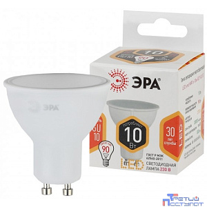 ЭРА Б0032997 Лампочка светодиодная STD LED MR16-10W-827-GU10 GU10 10Вт софит теплый белый свет