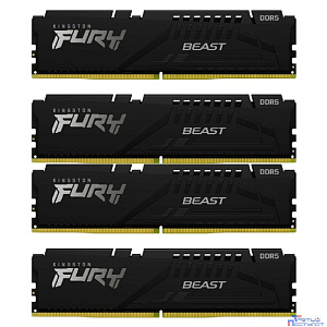 Память оперативная/ Kingston 64GB 6000MT/s DDR5 CL40 DIMM (Kit of 4) FURY Beast Black XMP