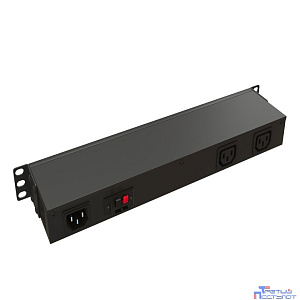 Hyperline TMP-230V/2w-RAL9004 Микропроцессорная контрольная панель,1U, для всех шкафов 19'', подключение до двух устройств, датчик температуры, кабель питания, цвет черный (RAL 9004)