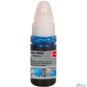 Чернила Cactus CS-GI-490C GI-490 голубой 70ml для Canon PIXMA G1400/G1410/G1411/G2400/G2410/G2411/G3