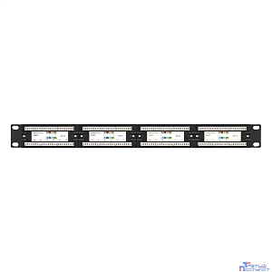 Exegate EX297317RUS Патч-панель ExeGate EPP3-19-24-8P8C-C6-110D-C (19", UTP, 24 port, cat.6, KRONE&110(dual IDC), 1U, RoHS, с кабельным органайзером и защитными шторками, Black, RTL)