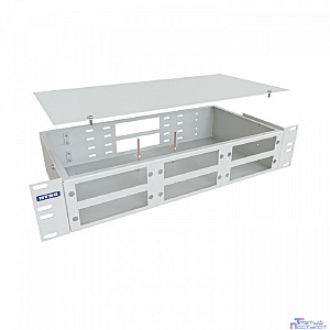 NTSS Кросс NTSS оптический 19'' укомплектованный 2U, 48 портов LC/UPC duplex, 50/125 мкм (планки, сплайс-кассета 3шт, пигтейлы, КДЗС, адаптеры) серый RAL 7035 NTSS-RFOB-2U-48-2LC/U-50-SP1.5G1AY