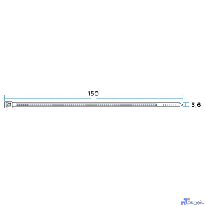 Rexant (67-0150-4) Стяжка нейлоновая Профессиональная 150x3,6мм, белая (100 шт/уп)