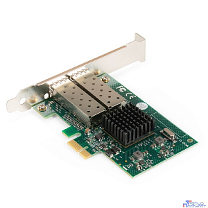 Exegate EX298938RUS Комплект: Сетевой адаптер SFP ExeGate EXE-82576-F2 + Трансивер Single-Mode до 20км ExeGate EXT-1G-SM1310-LC2-20KM (EX296229RUS: PCI-E x1 v2.0, порты 2x SFP (10/100/1000Mb/s), Gigab