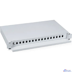 Cabeus ODF-19-16-SC Кросс бокс оптический 19" на 16 SC (LC duplex) со сплайс-кассетой, выдвижной (без пигтейлов и проходных адаптеров)