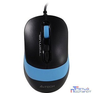 Мышь A4Tech Fstyler FM10 черный/синий оптическая (1600dpi) USB (4but)