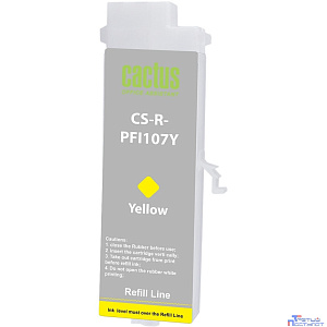 Картридж перезаправляемый струйный Cactus CS-R-PFI107Y желтый для Canon imageProGRAF iPF670/680/685/770/780/785 без чипа