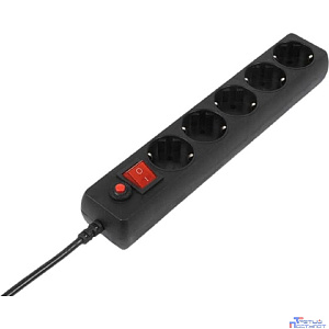 Filum Сетевой фильтр FL-SP3-5-3M-BL, 3 м., черный, 2200 Вт., 5 розеток, коробка {00-01057160}