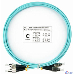Cabeus FOP-50-FC-FC-1,5m Шнур оптический duplex FC-FC 50/125 mm OM3 1,5м LSZH