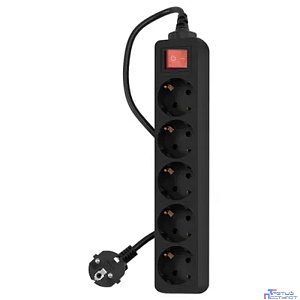 PC PET Сетевой фильтр AP01006-3-B 3м (5 розеток, EURO, EURO/RUS), черный {619894}