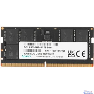 Модуль памяти Apacer 32GB DDR5 4800 SODIMM CL40, 1.2V, 2048x8,  RTL