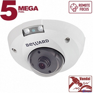 BEWARD B5320DMR Купольная IP-камера 5 Мп, 1/2.8'' КМОП SONY Starvis, 0.006 лк (день)/0.003 лк (ночь), 2xWDR, Н.265/Н.264/MJPEG, 2592?1944, 25 к/с, объектив 2.8/3.6/6/8/12/16 мм на выбор