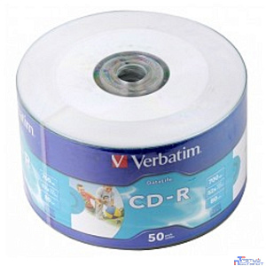 Verbatim  Диски CD-R  80min, 700mb, 52x Ink Print bulk (50шт) [43794]