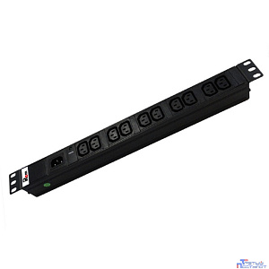 REM Блок розеток Rem-10 без шнура с инд., 10 IEC 60320 C13, вход IEC 60320 C14, 10A, алюм., 19" (R-10-10C13-I-440-Z)