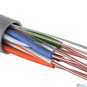 Rexant (01-0043-25) Кабель витая пара U/UTP, CAT 5e, PVC, 4PR, 24AWG, INDOOR, SOLID, серый, 25м,
