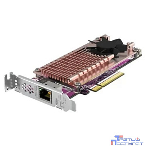 карта расширения/ QNAP QM2-2P10G1TB Marvell AQC113C PCIe Gen3 x8, Dual M.2 2280 PCIe Gen3 x4 NVMe, LAN 1x10GBASE-T 10GbE, Low-profile bracket pre-loaded, Low-profile flat and Full-height are bundled