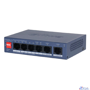 DAHUA DH-CS4006-4ET2GT-36 4-портовый PoE коммутатор управляемый  4 RJ45 10/100Мбит/с (PoE/PoE+), 2 RJ45 10/100/1000Мбит/с (uplink); до 40 В