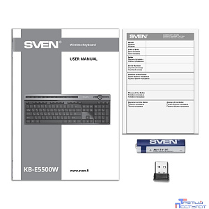 Клавиатура Wireless Sven KB-E5500W 2,4 GHz, 115кл.