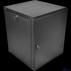 ЦМО Шкаф телекоммуникационный настенный разборный ЭКОНОМ 15U (600 x 520) дверь металл, цвет черный (ШРН-Э-15.500.1-9005)