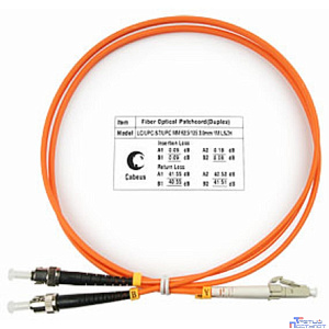 Cabeus FOP-62-LC-ST-1m Шнур оптический duplex LC-ST 62,5/125 mm 1м LSZH