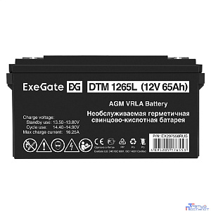 Exegate EX297558RUS Аккумуляторная батарея ExeGate DTM 1265L (12V 65Ah, болт М6)
