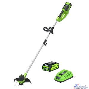 Greenworks Триммер аккумуляторный G40LTK4, {40V, 30 см, с 1хАКБ 4 А.ч и ЗУ} [2101507UB]