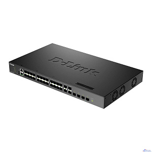 D-Link DXS-3410-32SY/A1A Управляемый L3 стекируемый коммутатор с 28 портами 10GBase-X SFP+ и 4 портами 25GBase-X SFP28