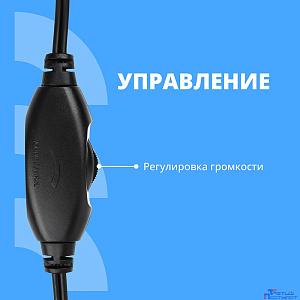 CBR CHP 735, Полноразмерная комп. гарнитура, 2 x mini-jack 3,5 mm, регул. громк., регул. оголовья, длина каб. 2м, цвет чёрный
