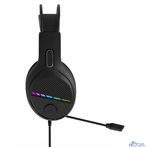 Perfeo игровая гарнитура RGF AIR черная 1,8 м, разъем 3,5 мм (4 pin) и USB (LED), переходник